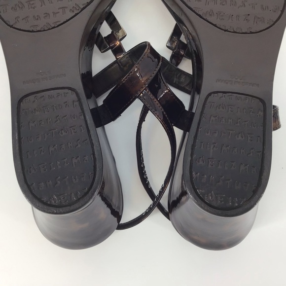 Stuart Weitzman Tortoise Shell Wedge Sandals, 6.5 - Picture 15 of 16